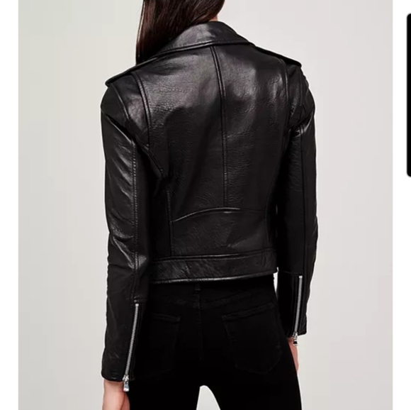 NWT. L'Agence Lambskin Biker Jacket - Picture 2 of 7